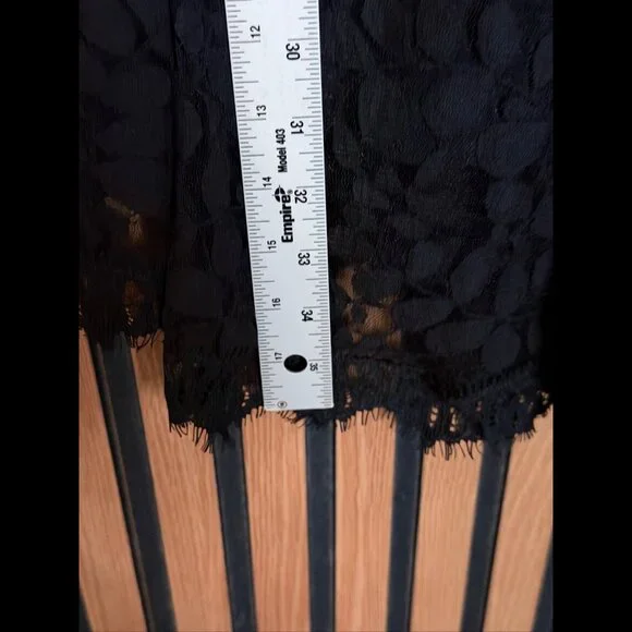 Free People Dress 0 Womens Black Lacey Fit & Flare Frayed 3/4 Sleeve - Picture 6 of 8